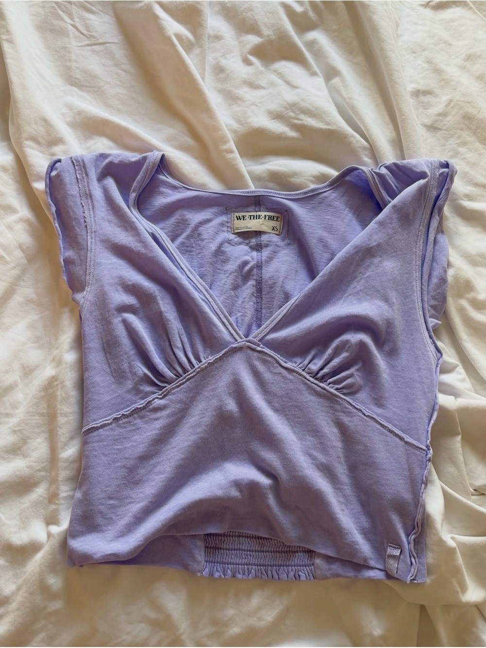 We The Free Lavender V-Neck Cropped Top